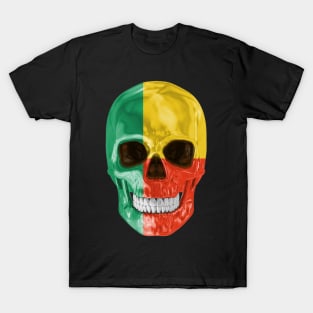 Benin Flag Skull - Gift for Beninese With Roots From Benin T-Shirt